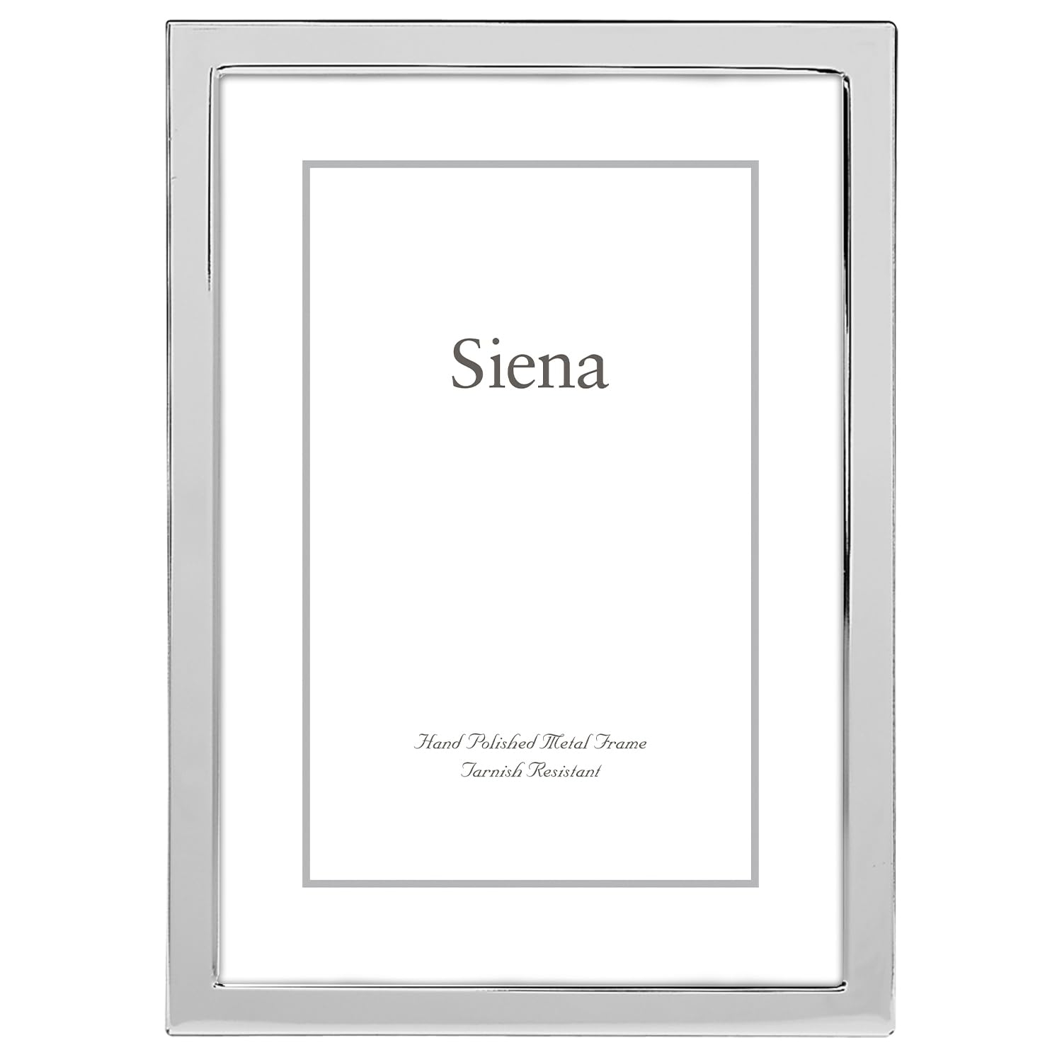 Siena 4x6 Silver-Plated Metal Picture Frame with Velvet Back
