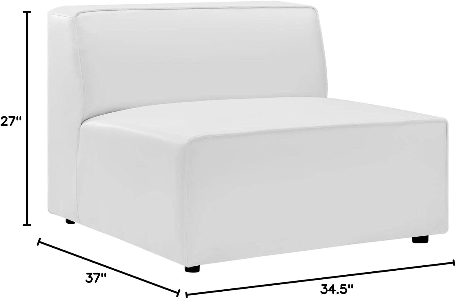Modway Mingle Vegan Leather Armless Chair in White