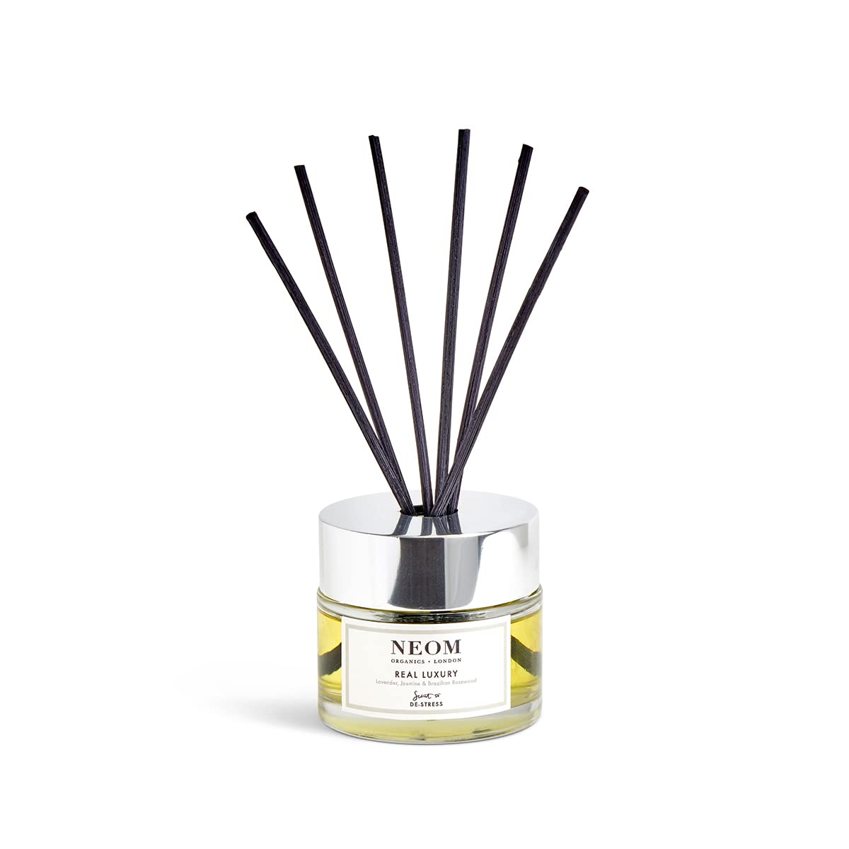 NEOM Real Luxury Reed Diffuser, 3,38fl oz | Lavender, Rosewood & Jasmine Essential Oil Blends | 100% Natural Fragrance | Relaxing Scent |