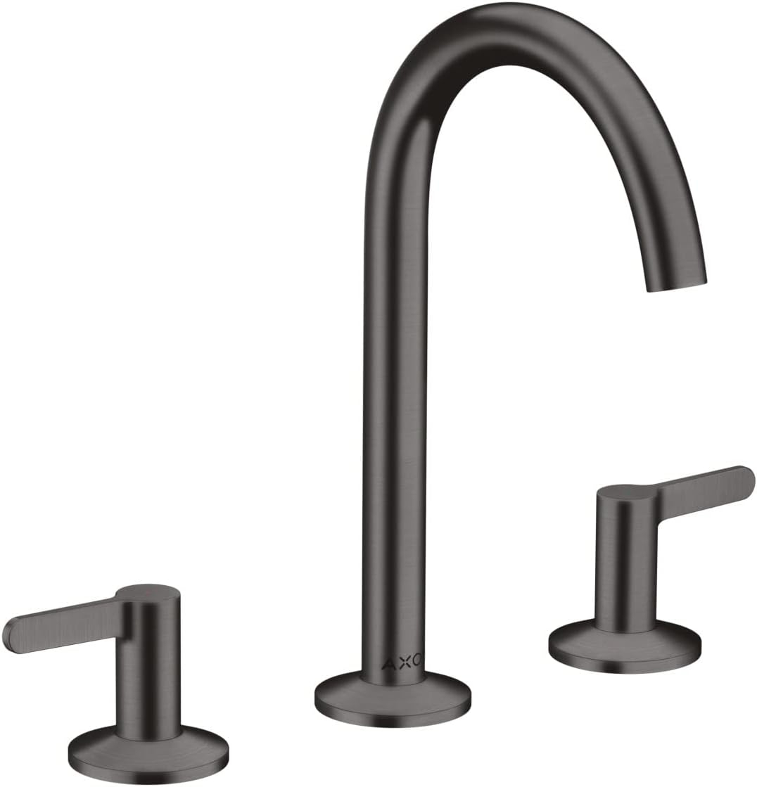 AXOR ONE Modern 2-Handle 3-Hole 10-inch Tall Bathroom Sink Faucet in Brushed Black Chrome, 48050341