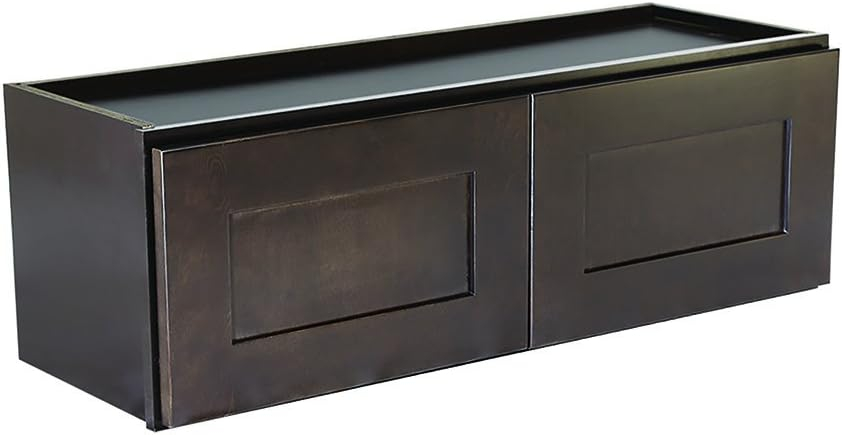 Brookings Shaker Unassembled Bridge Wall Kitchen Cabinet W3321, 33 W x 12 D x 21 H, Brown, Solid Wood, Design House, 543231