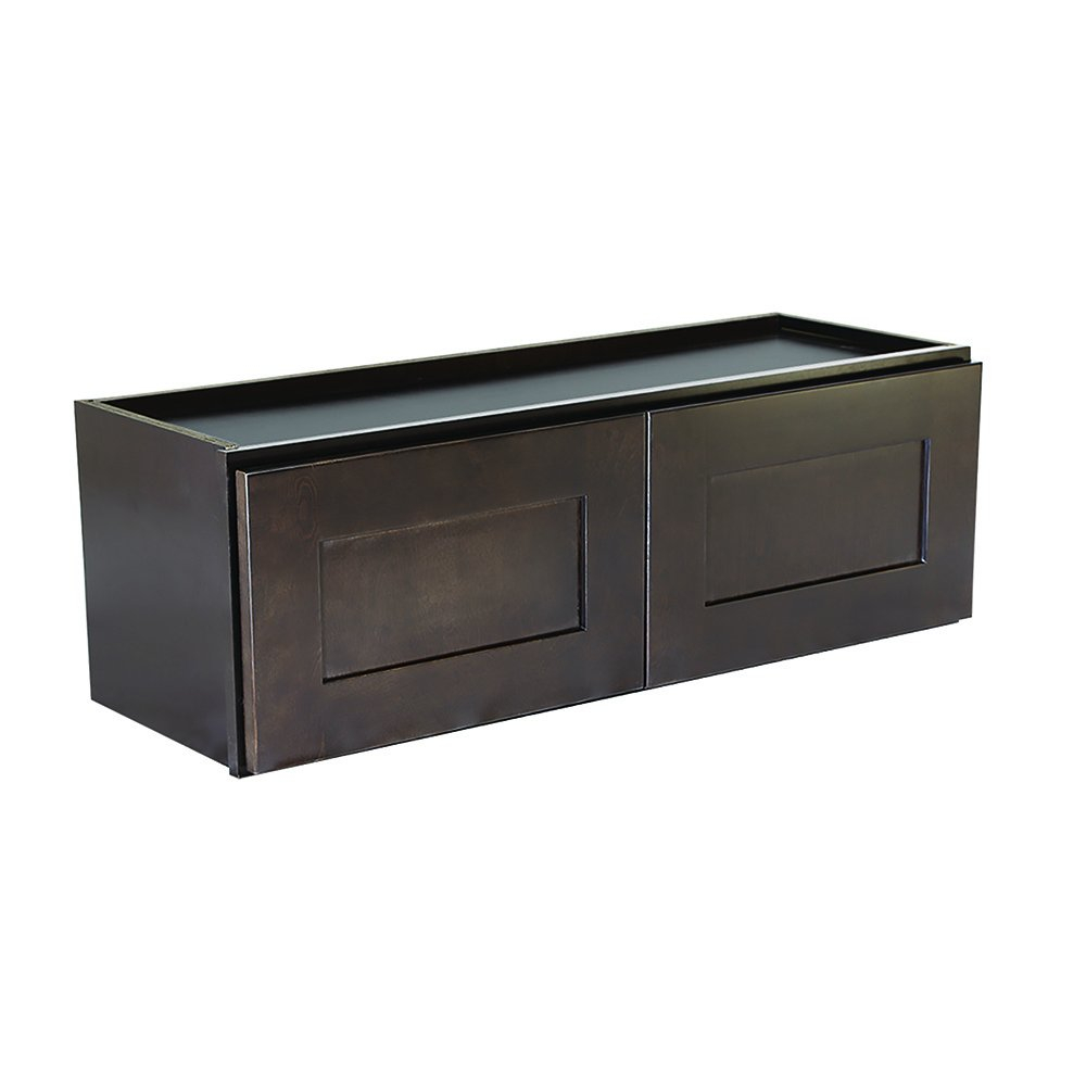 Brookings Shaker Unassembled Bridge Wall Kitchen Cabinet W3321, 33 W x 12 D x 21 H, Brown, Solid Wood, Design House, 543231