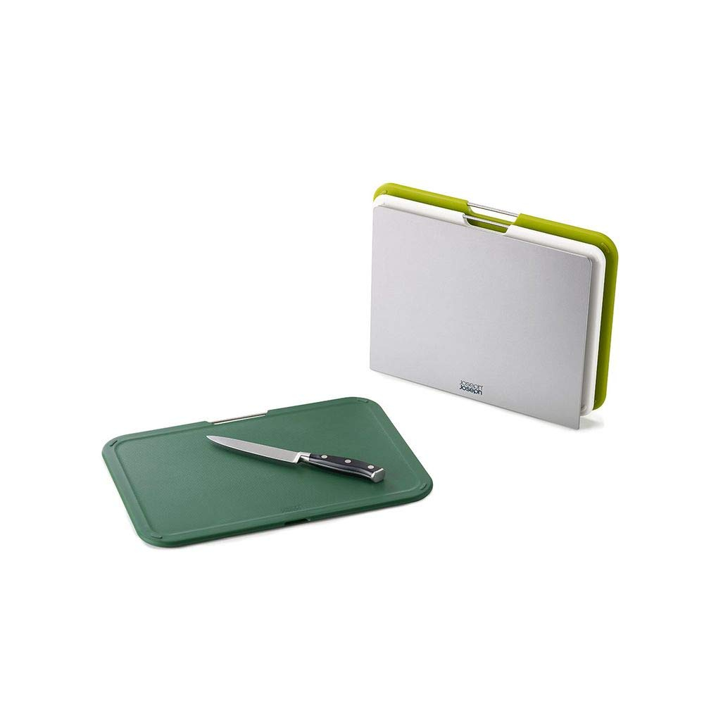 Joseph Joseph Color-Coded Plastic Cutting Board Set with Stand