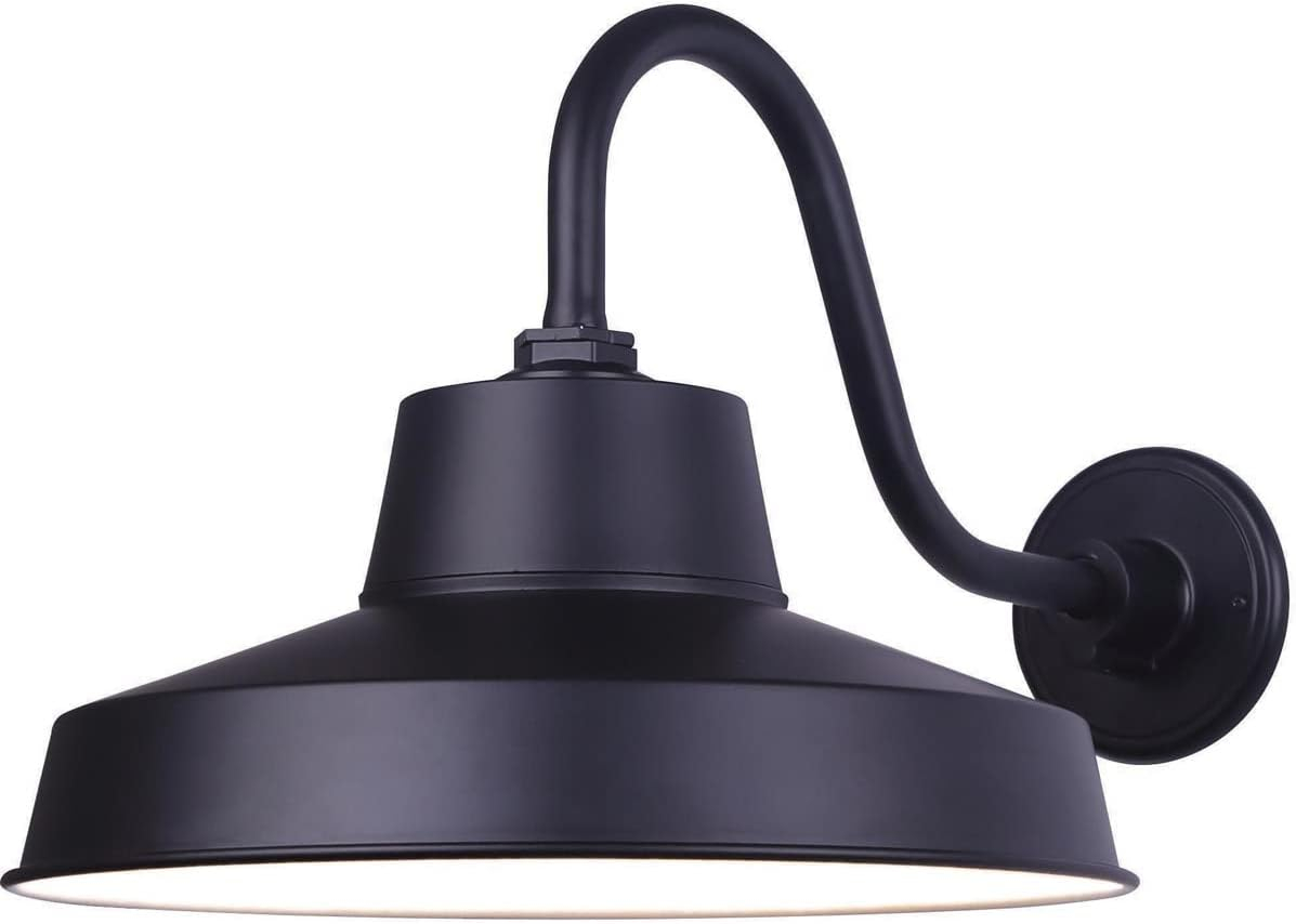 14" Black LED Barn Light, Outdoor Wall Sconce, 39W Integrated LED, 2400 Lumens, 3000K Warm White, Acrylic Lens, Energy Efficient, Industrial Style Outdoor Lighting for Porch, Garage, Patio