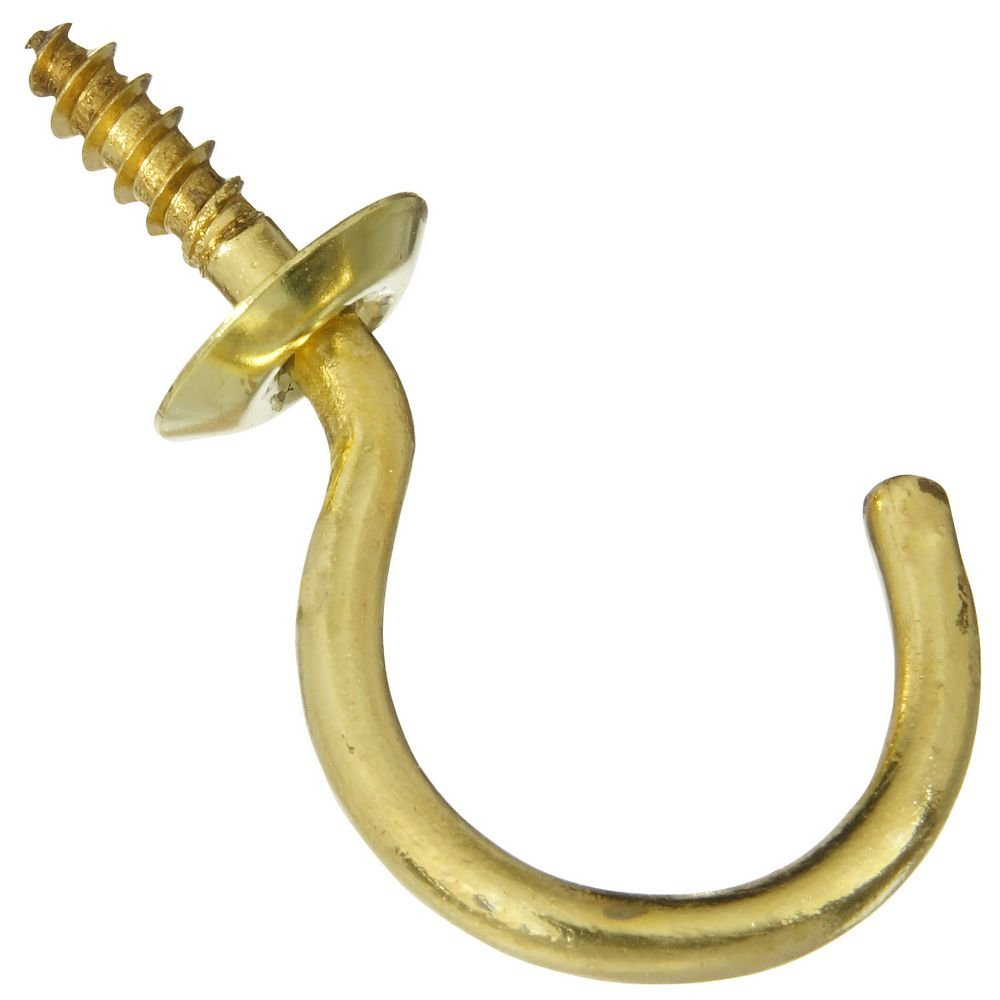 National Hardware Gold Solid Brass Cup Hook 15 lb 1 pk