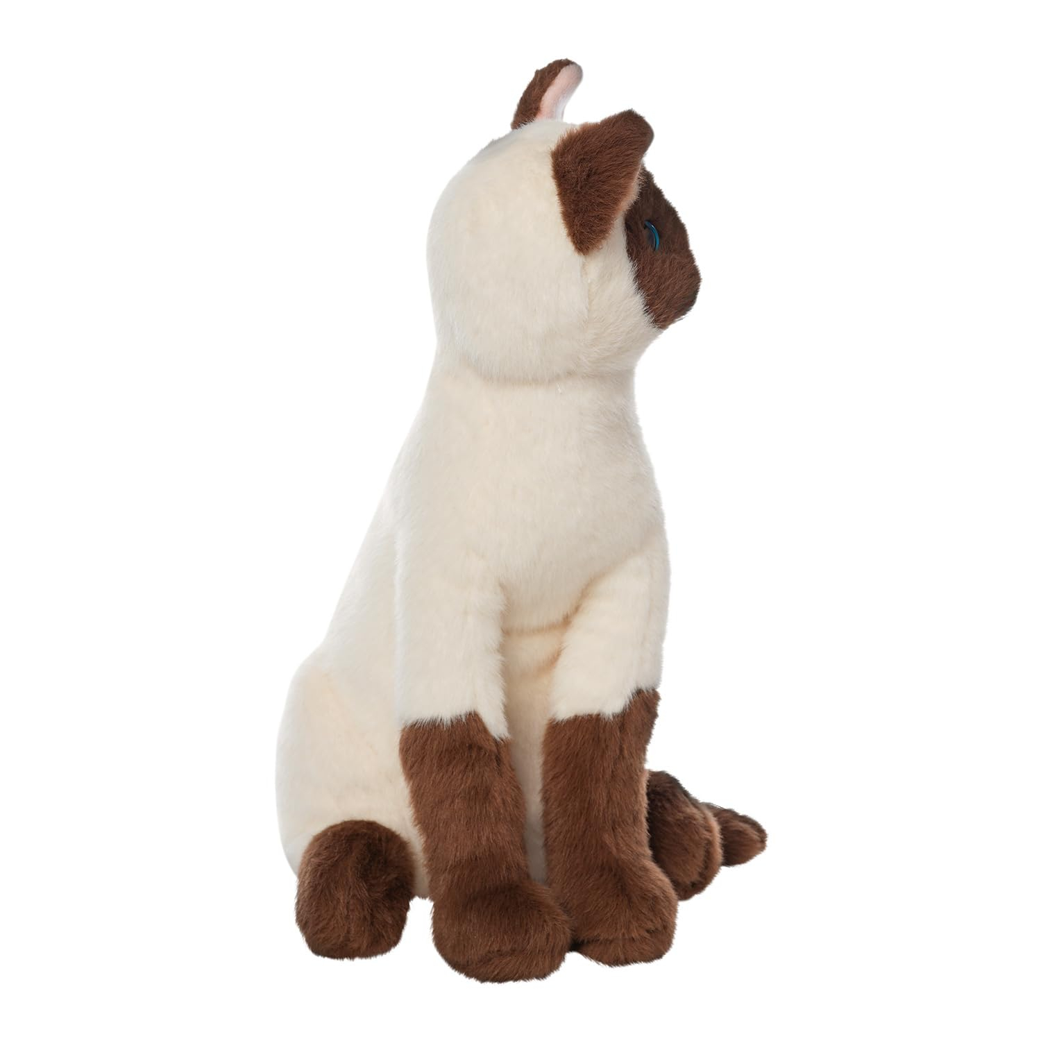 Cream and Brown Plush Siamese Cat Stuffed Animal Companion