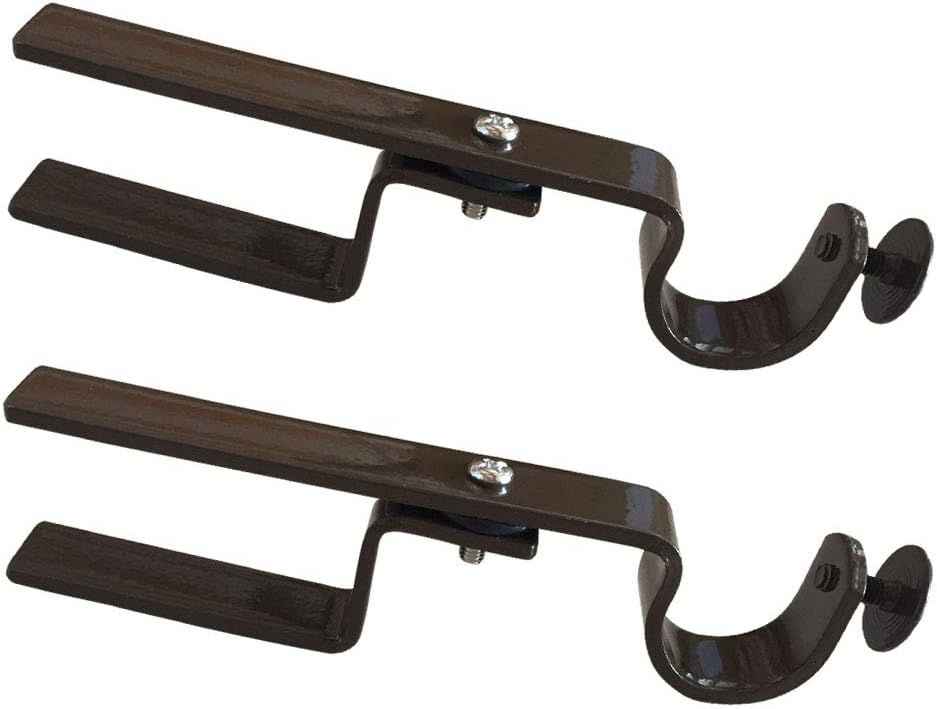 NoNo Bracket Mini - No Drill Curtain Rod Bracket Attachment for Mini Blinds (Brown)