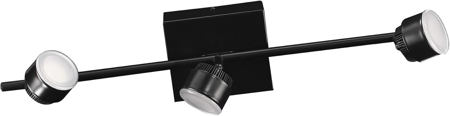 EGLO Armento - 3 Lt LED Fixed Track Light w/a Black Finish and Black Adjustable Shades