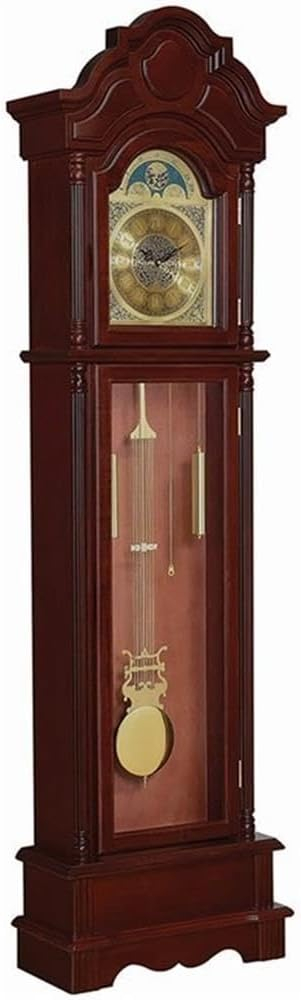 Coaster Furniture Harris Grandfather Clock with Chime Brown Red and Clear, 900749