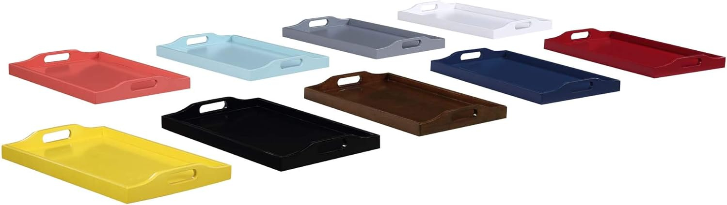 Convenience Concepts Designs2Go Decorative Serving Tray in Sea Foam Blue Wood Finish