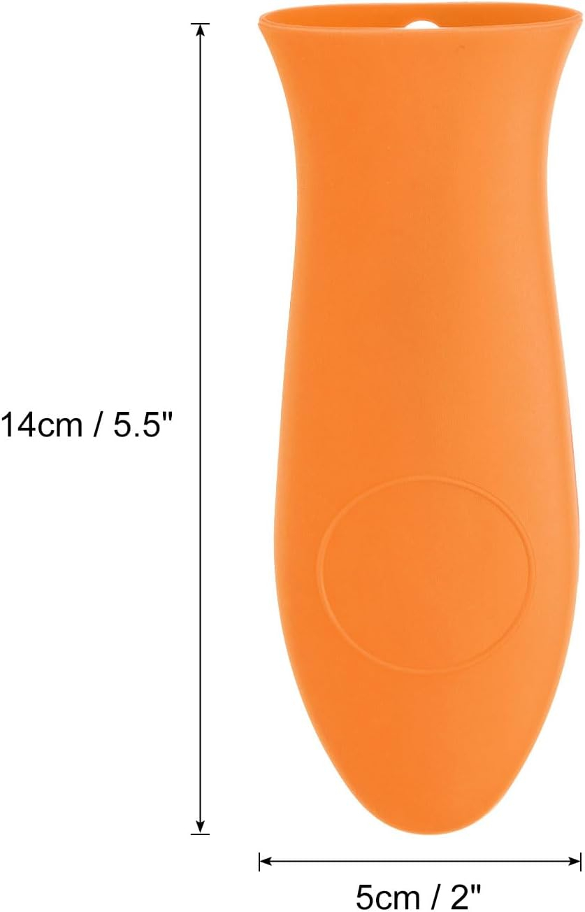 Silicone Hot Handle Holders, Cast Iron Skillet Handle Covers Silicone Pan Handle Sleeve, Orange