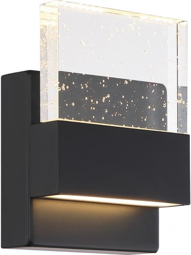62/1511-Nuvo Lighting-Ellusion-15W 1 LED Small Wall Sconce-4.75 Inches Wide by 6.38 Inches High-Matte Black Finish
