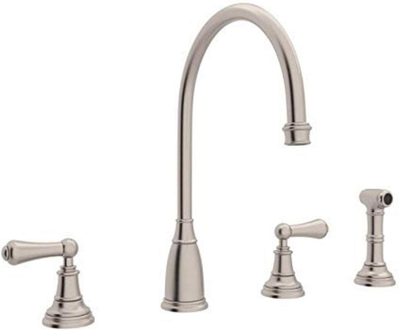 Georgian Era Two Handle Kitchen Faucet With Side Spray
