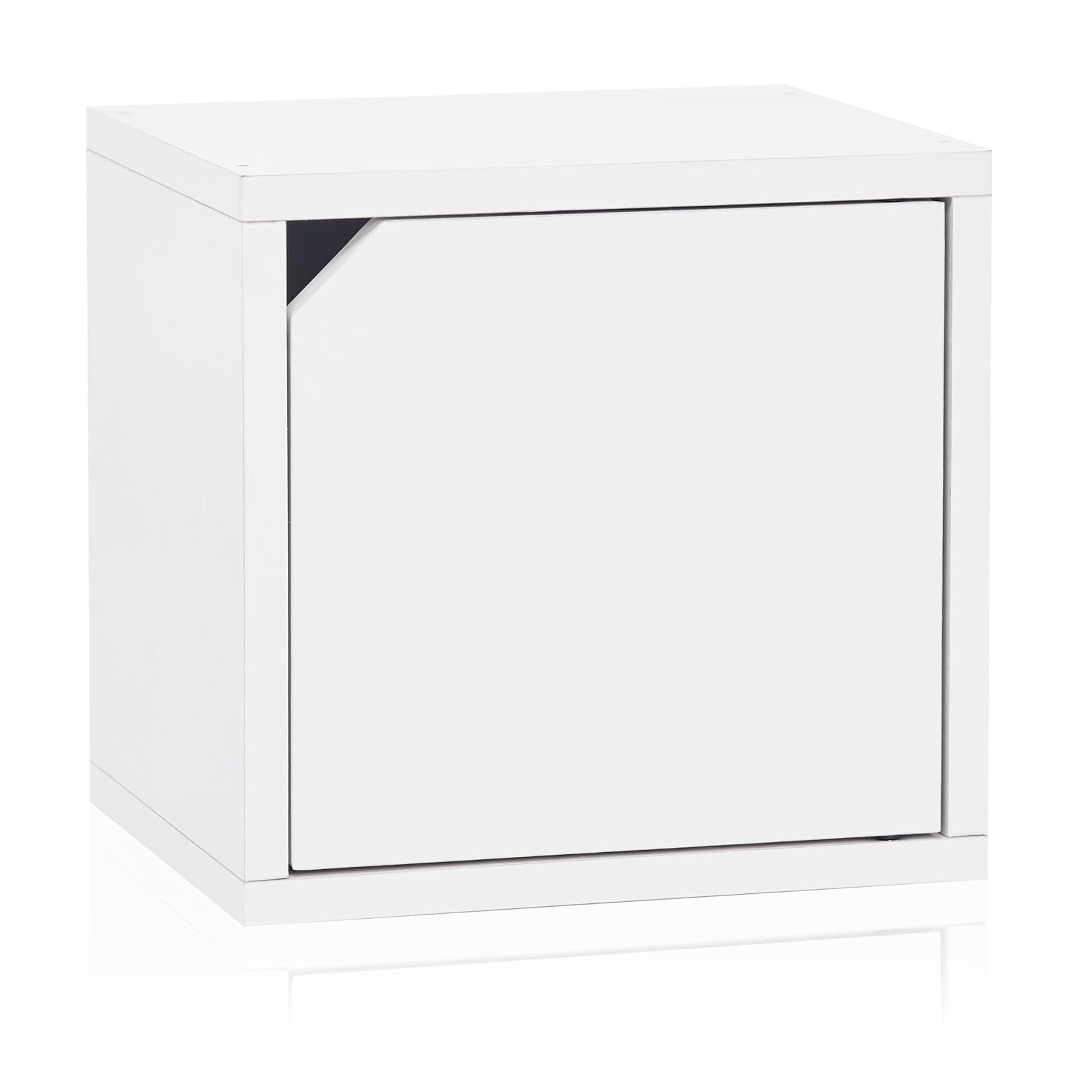 12.6 in. H x 13.4 in. W x 11.2 in. D White Eco Stackable Storage Cube Organizer with Door