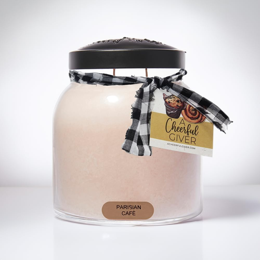 Parisian Cafe Scented Jar Candle with Black Lid
