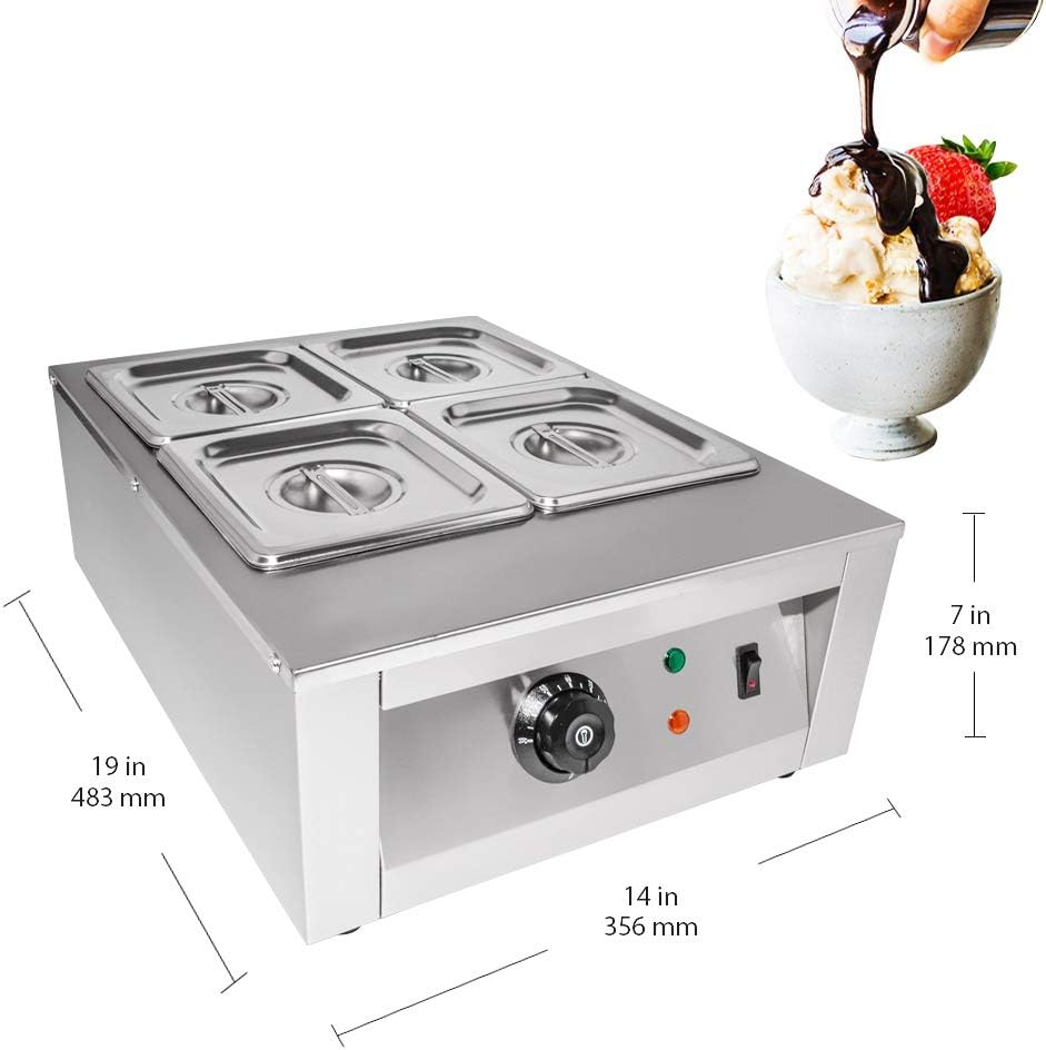 Chocolate Fondue Machine with Manual Control | Stainless steel Professional Small Chocolate Tempering Machine for Home and Commercial Use