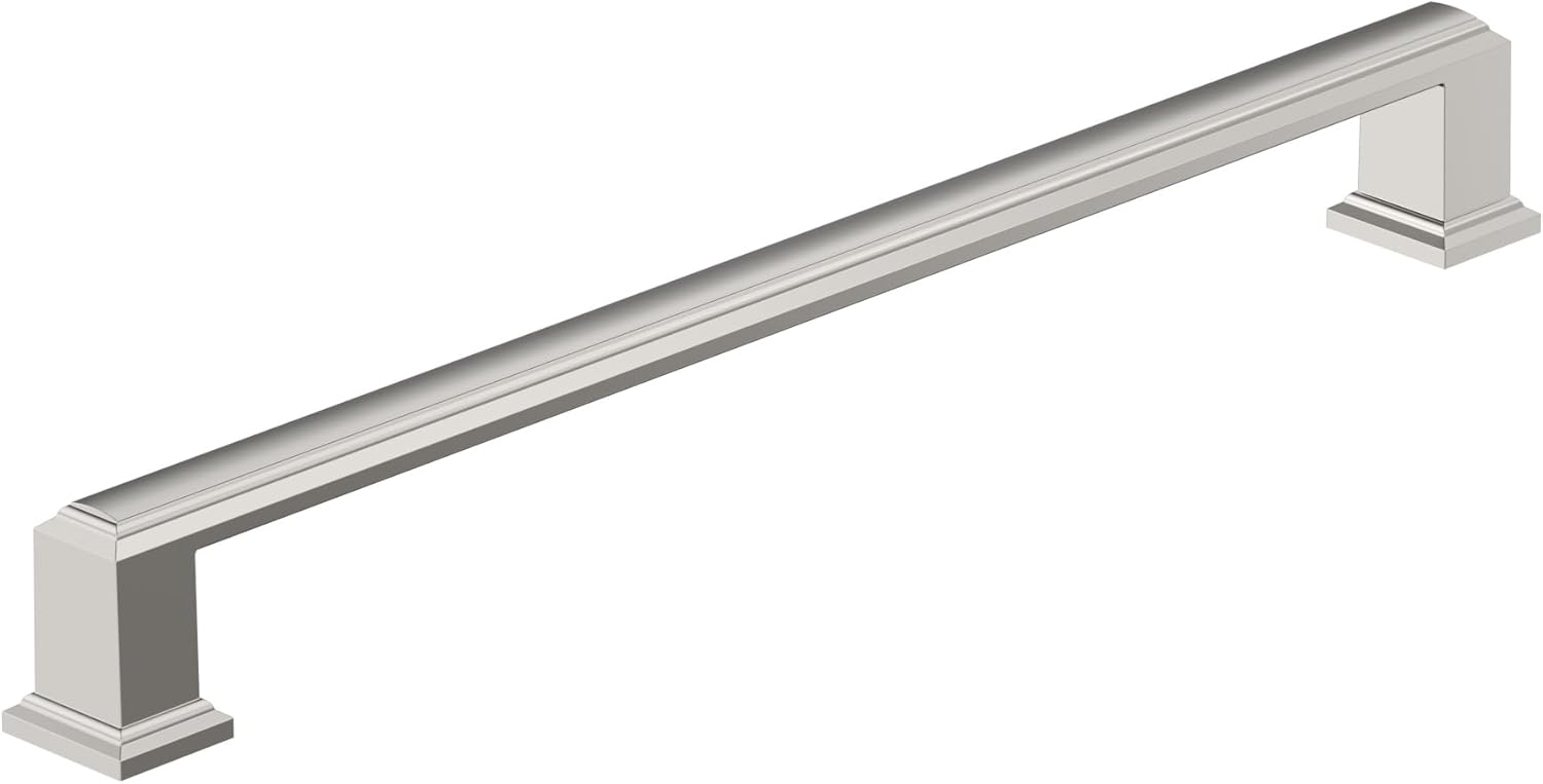 Amerock Appoint 8-13/16 inch (224mm) Center-to-Center Polished Nickel Cabinet Pull