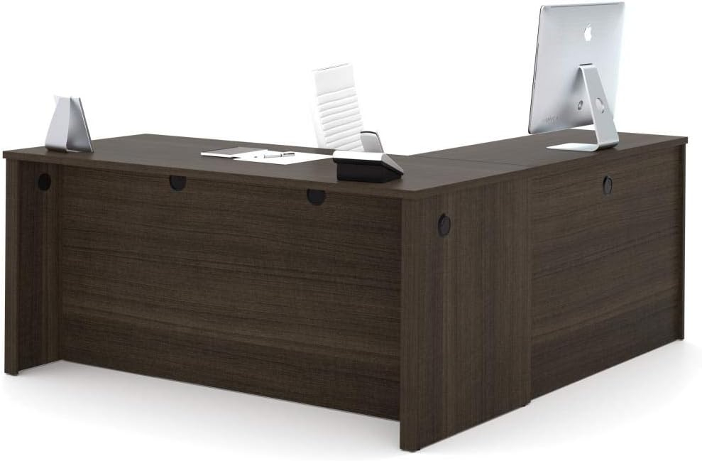 Bestar Embassy 66" L-Desk in Dark Chocolate