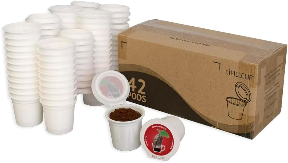 iFillCup Pods-42 Red fillable single-serve coffee pods for use in Keurig brewers. Fill your own fresh coffee in these airtight pods for a great tasting brew.