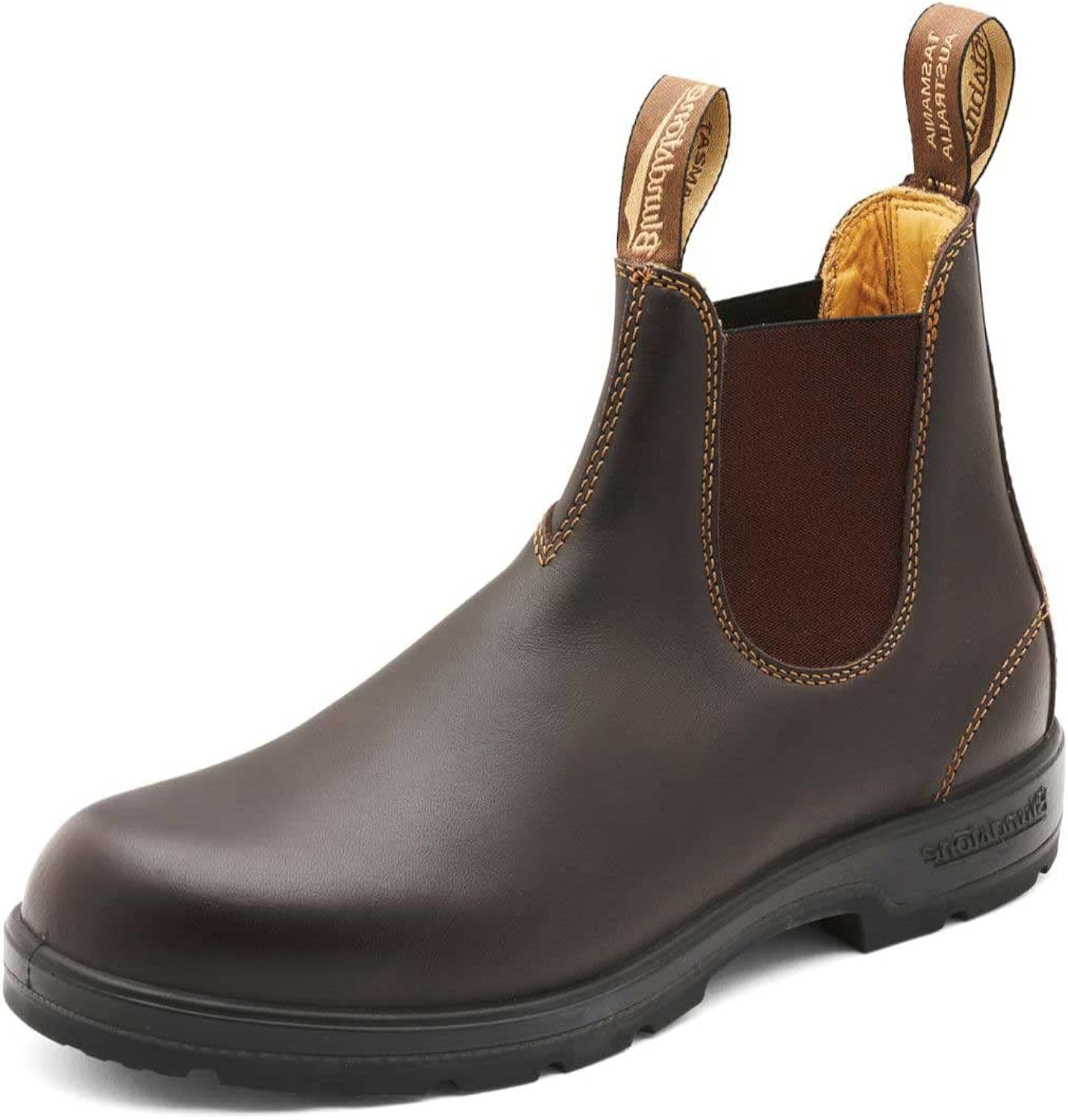 Blundstone 550 Unisex Chelsea Boots, Premium Water Resistant Leather with a Cushioned Midsole and Elastic Side For Men and Women, Walnut Brown 10 AU