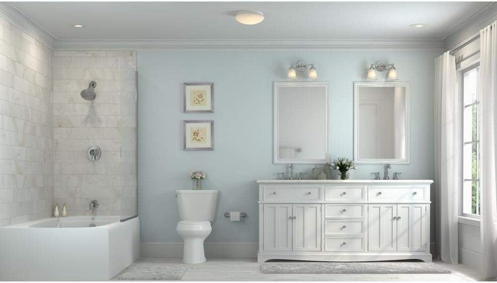 11 in. Low-Profile 1-Light White LED Puff Flush Mount