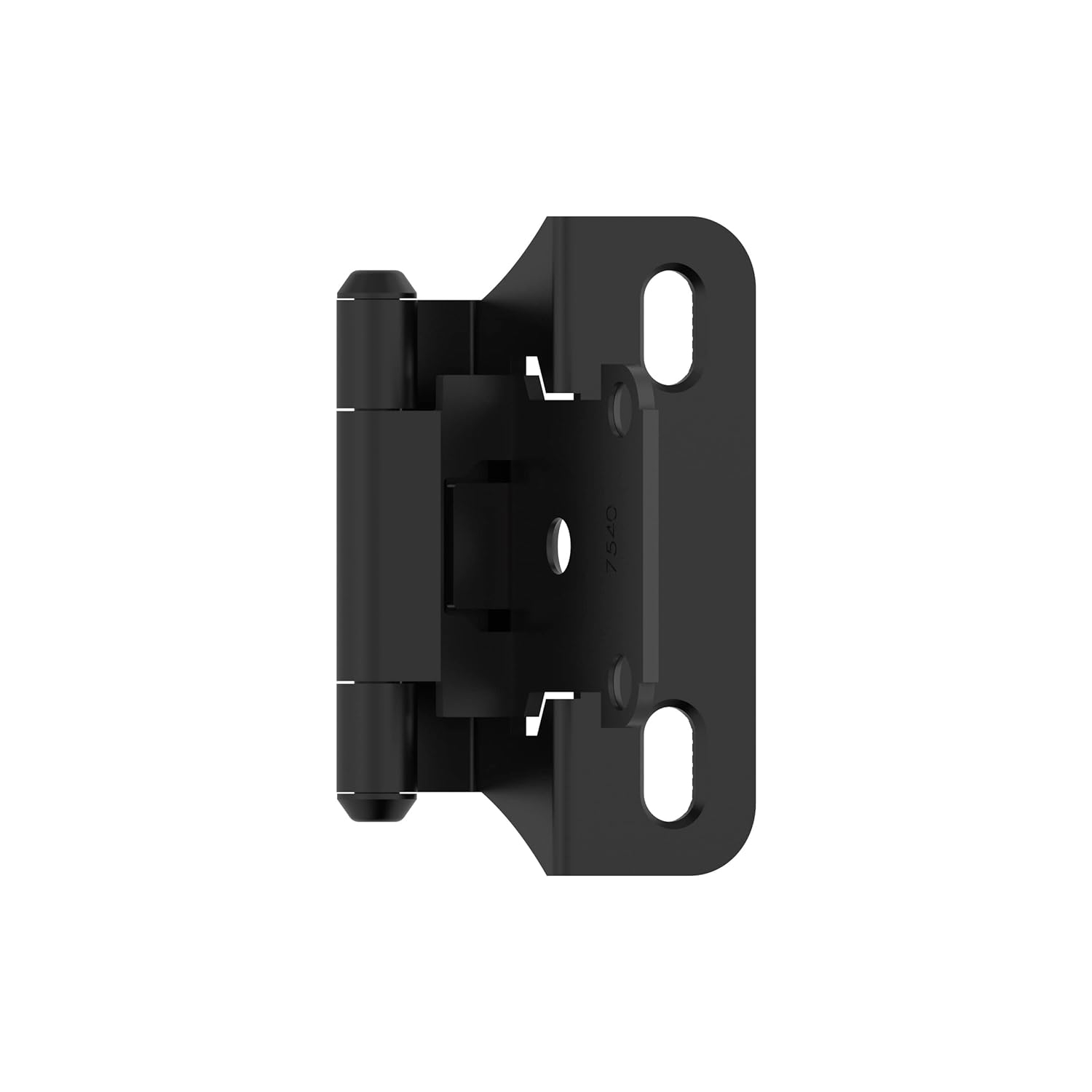 Amerock BPR7566FB Cabinet Hinge 1/4 in (6 mm) Overlay Self Closing Partial Wrap Matte Black Kitchen Cabinet Door Hinge 1 Pair/2 Pack Functional Hardware