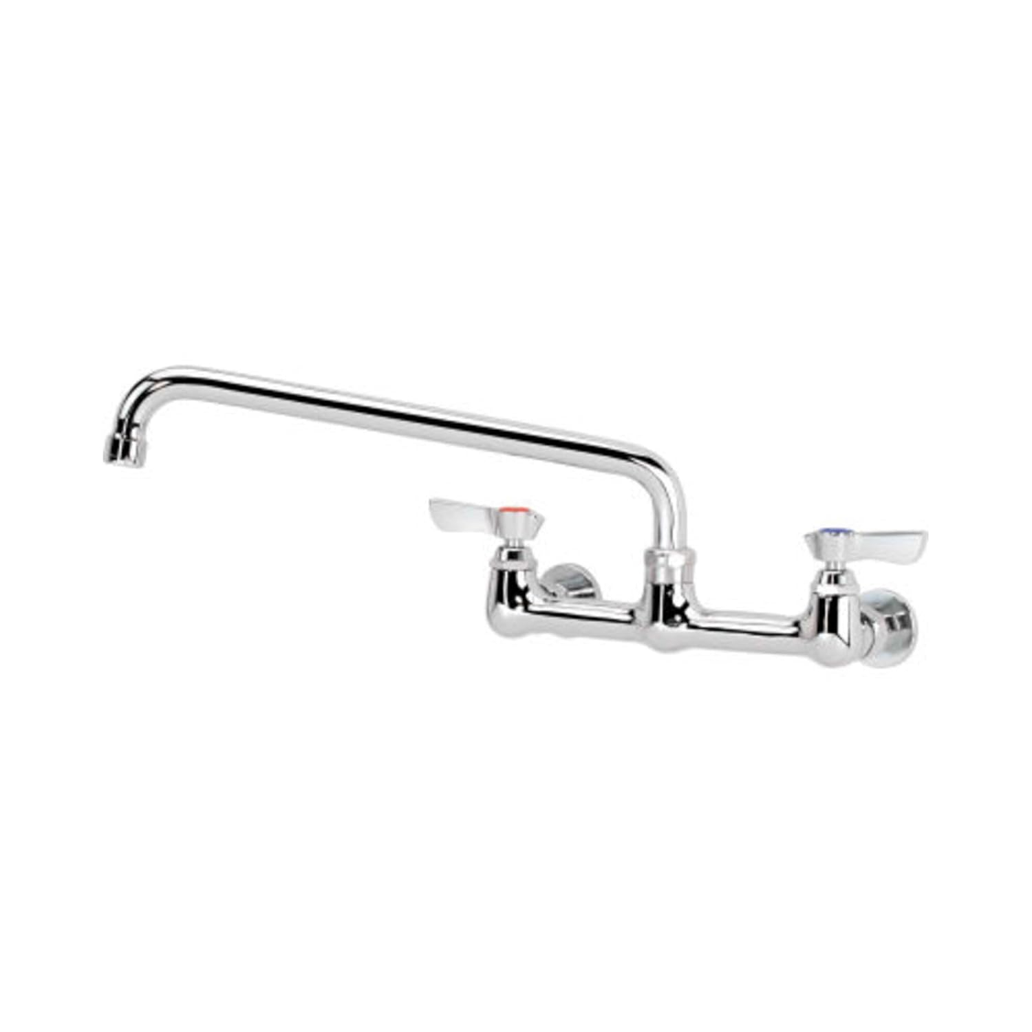 Chrome Commercial Wall Mount Faucet with 12" Swing Spout