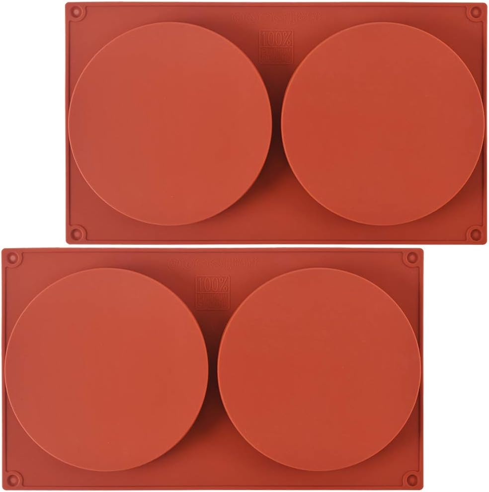 ionEgg Round Cake Pans, 5.4 Inches Silicone Molds for Baking, Nonstick & Quick Release Baking Pans for Layer Cakes, Cheese Cakes, Rainbow Cakes and Chocolate Cakes, Pack of 2