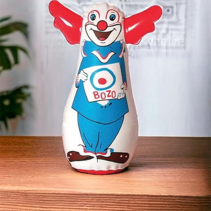 WARM FUZZY Toys - The Original Bozo The Clown Inflatable 3-D Bop Bag Works Great for Ages 3+ and at Home, in The Classroom or as an Energy/Stress Reliever
