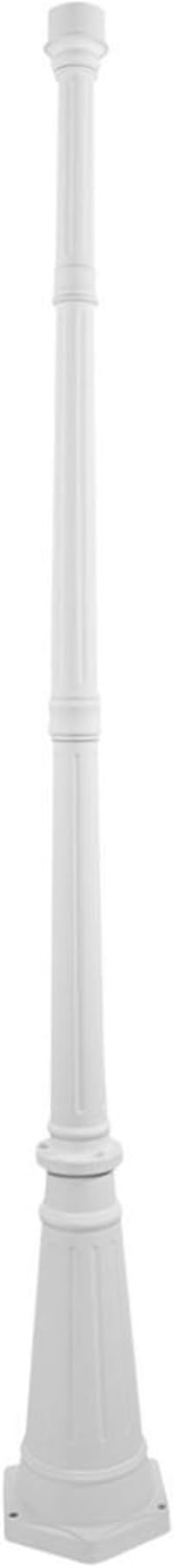Gama Sonic Decorative Outdoor Lamp Post for Solar Lights, White Cast Aluminum, 3" Fitter Mount, 6.5' Tall, GS-DP55F-WHT