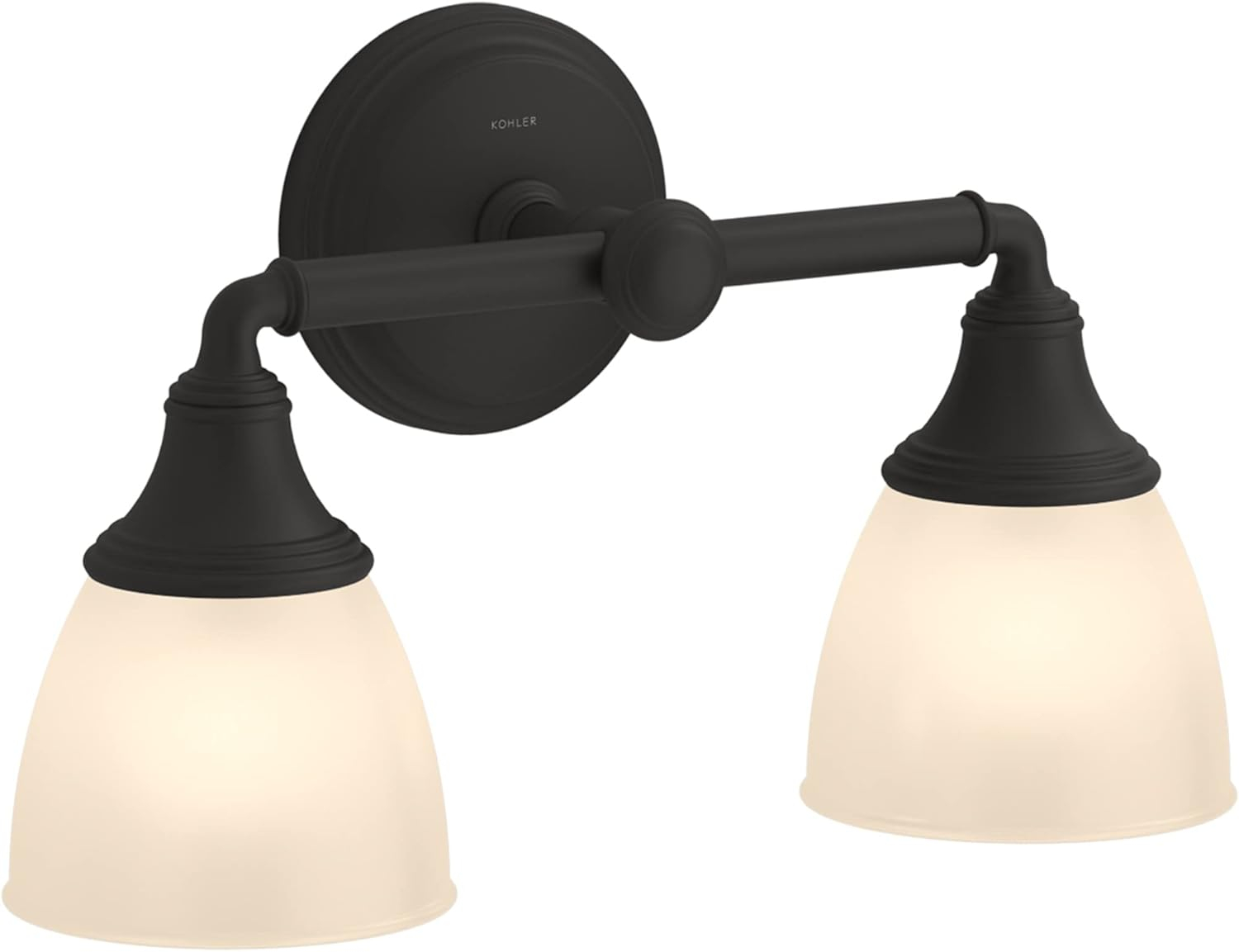 Kohler Devonshire Bathroom Vanity Light Fixture, Wall Sconce Lighting, Position Facing Up or Down, UL Listed, 2 Light, Matte Black