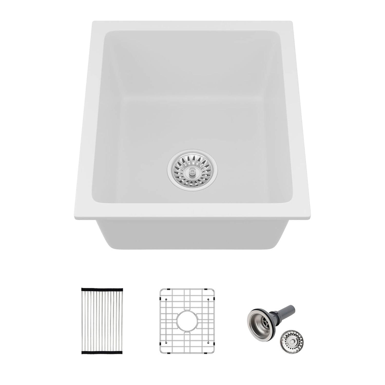 25x22 Inch Black Granite Composite Single Bowl Kitchen Sink