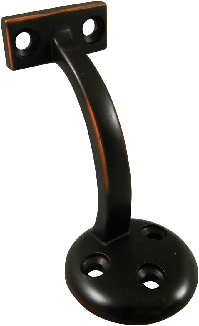 3-1/8 in. (80 mm) Oil-Rubbed Bronze General-Duty Zamak Handrail Bracket for Flat Bottom Handrail