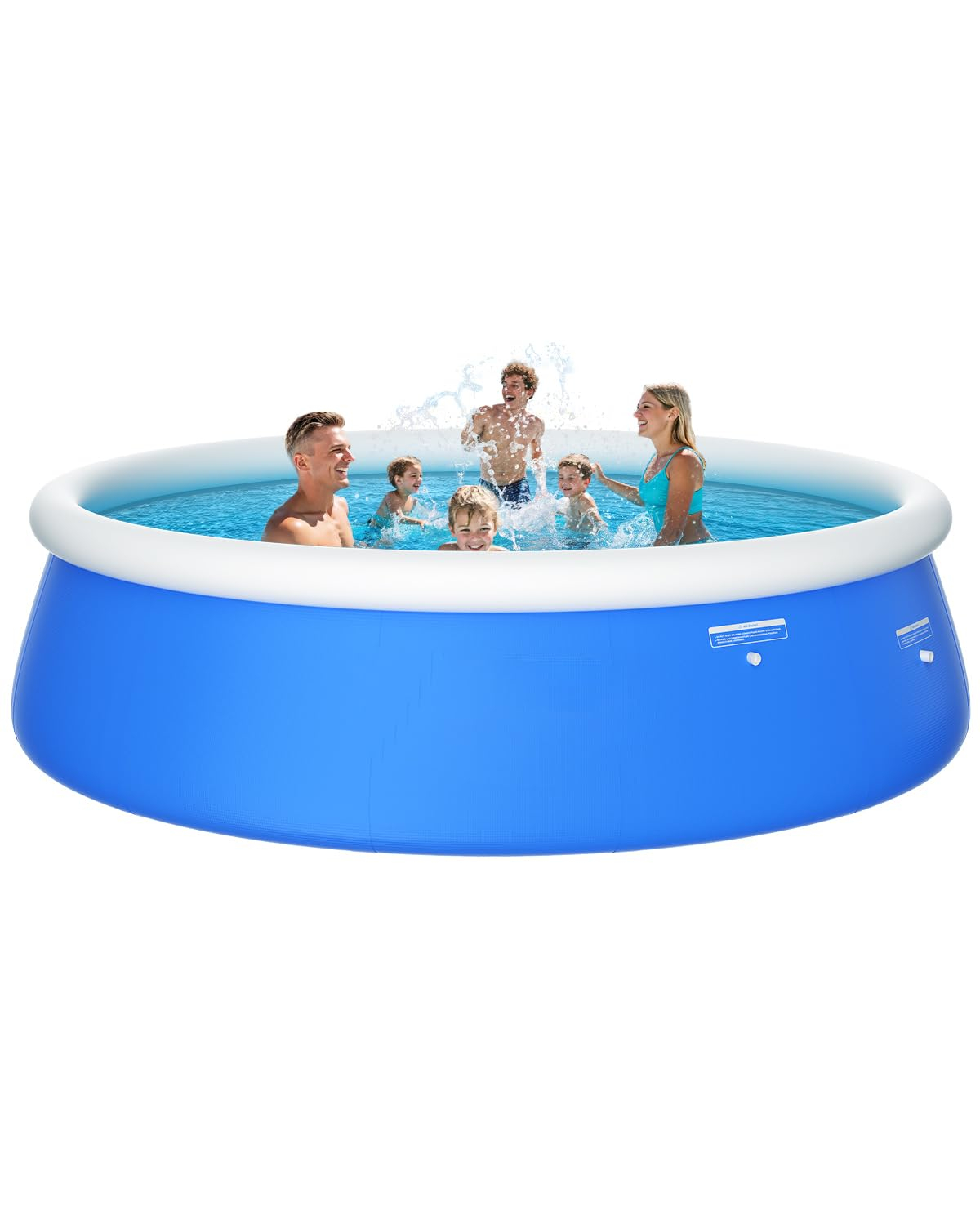 12'*30" Round Inflatable Top Ring Above Ground Swimming Pool Fast Easy to Set Up with 530GPH Filter Pump, Pool Cover and Ground Cover for Summer Outdoor Garden Backyard Childen Adults