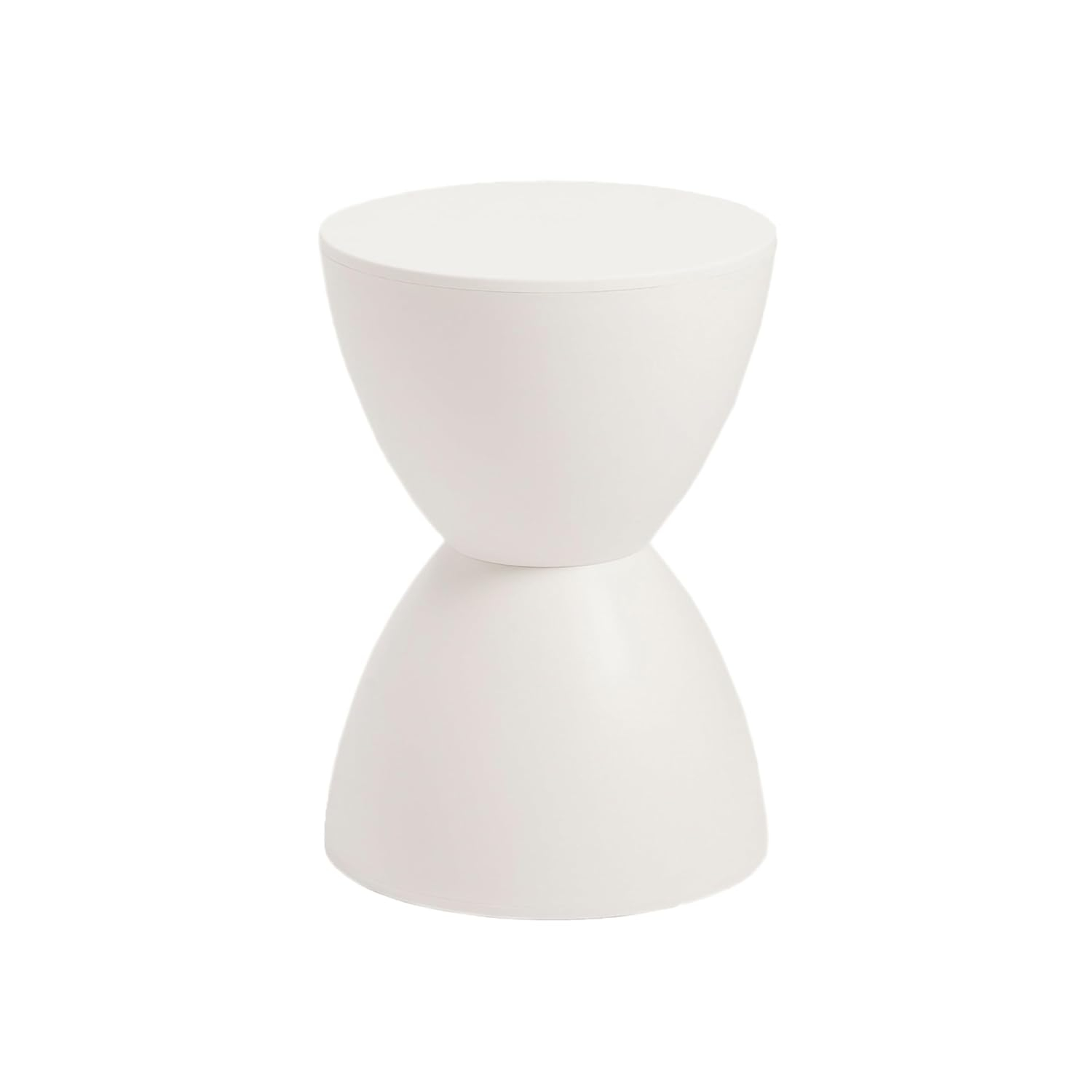 Hourglass Shaped Stool Plastic Modern Simple Nordic Style Household Round Stool for Bathroom Fitting Room White