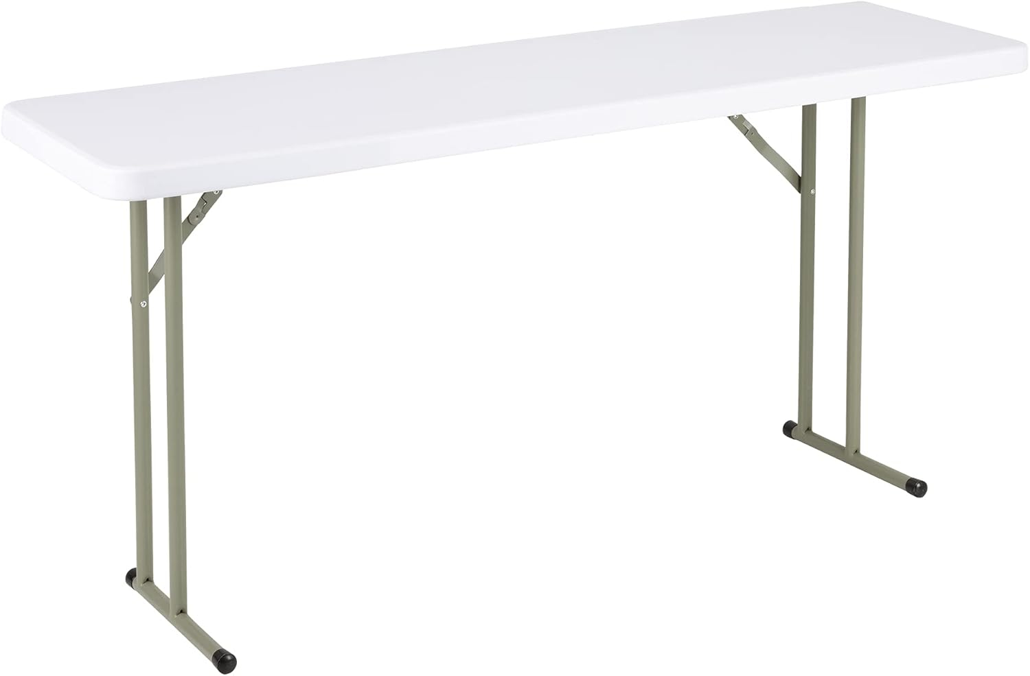 Norwood Commercial Furniture 8 ft Multipurpose Indoor Outdoor Heavy Duty Portable Blow Molded Plastic Folding Training Seminar Table 18" W x 96" L White