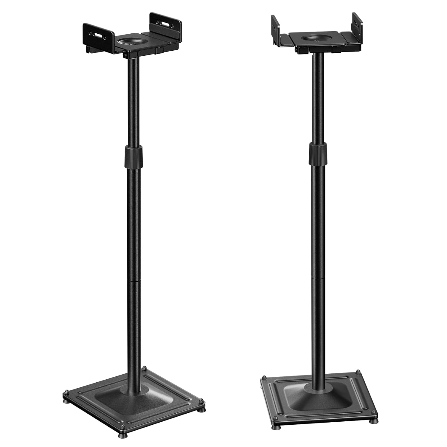 PERLESMITH Universal Speaker Stands Height Adjustable Extend 30.7 to 42.5 Holds Satellite Speakers & Bookshelf Speakers up to 11lbs-1 Pair PSSS2 Black