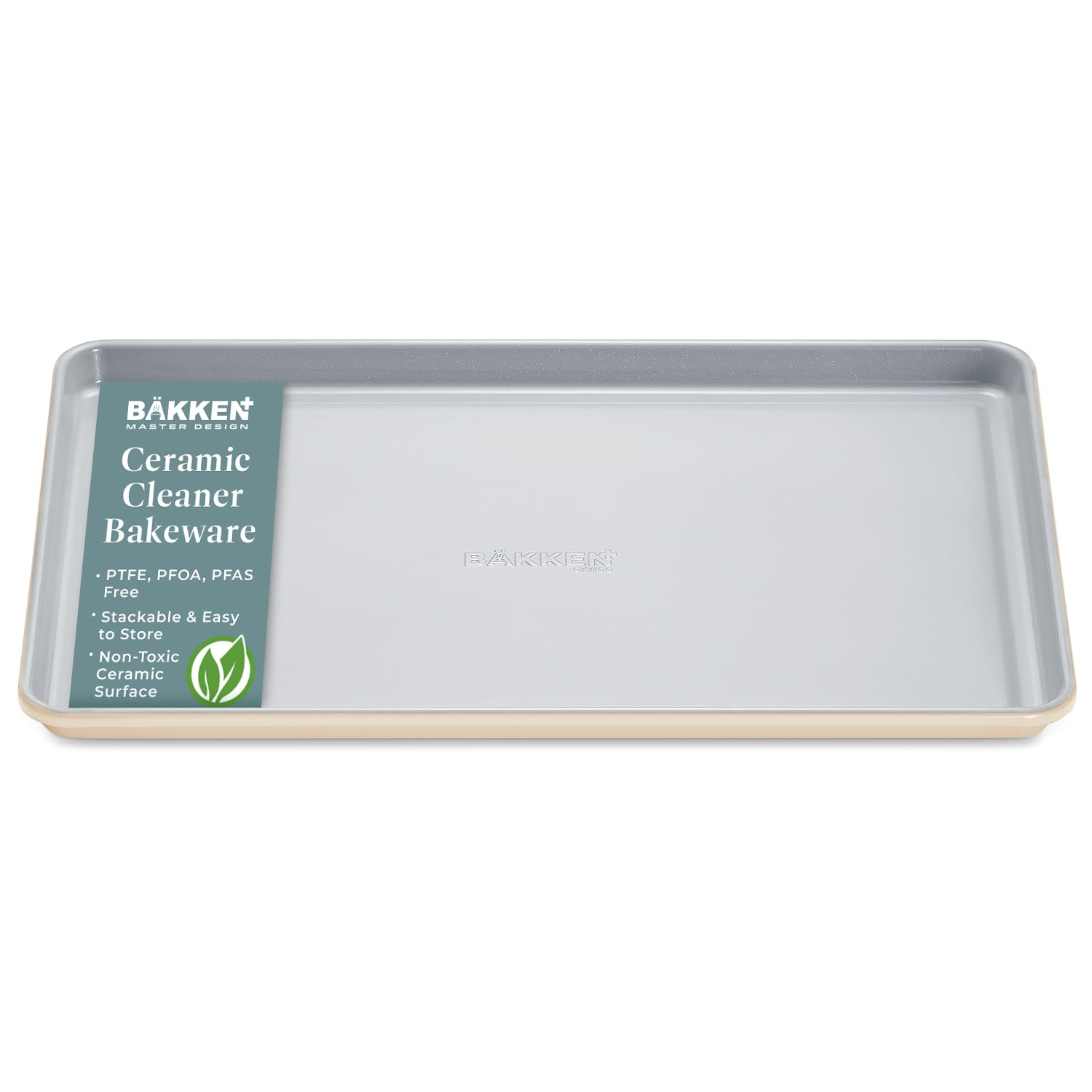 Premium Non-Stick Ceramic Baking Sheet Pan - Aluminized Steel with Ceramic Non-Stick Coating, PFOA & PFAS Free - Non-Toxic, Perfect for Baking, Roasting, and More - Medium Size (15.5" x 10") – Cream