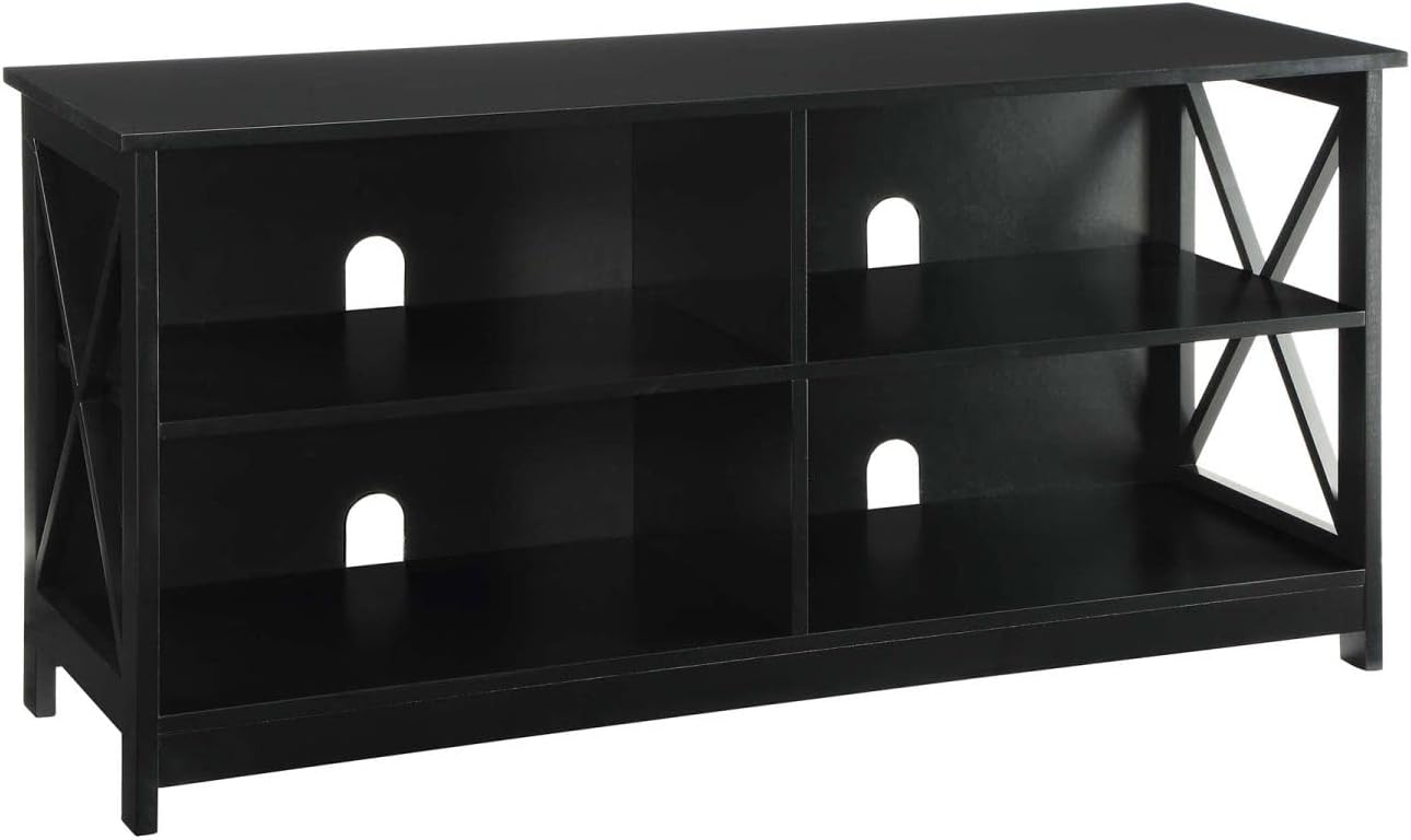 Convenience Concepts Oxford 55 inch TV Stand with Shelves, Black