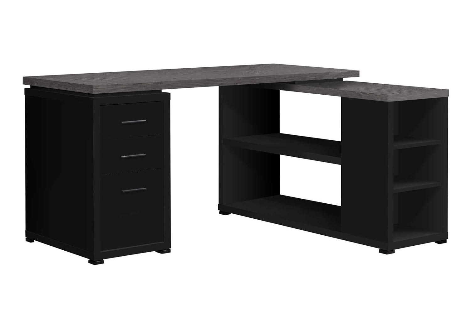 Monarch Specialties Computer Desk L-Shaped, Corner 3 Drawers, 2 Open Shelves, 3 Cubbies, 60"L X 47"W