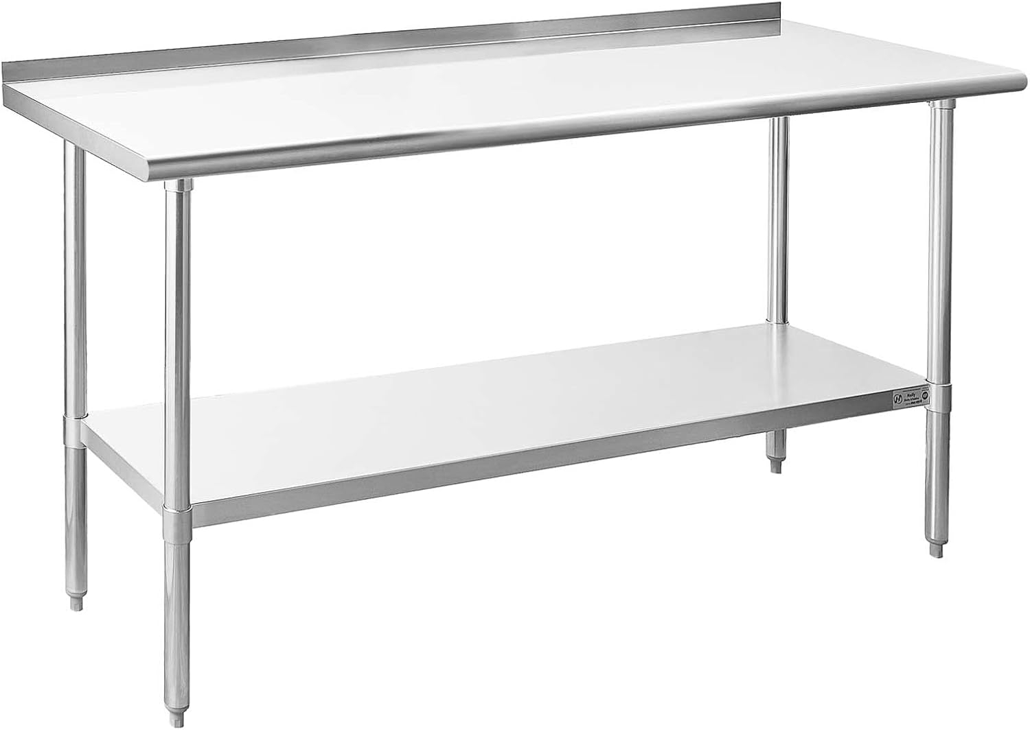 Hally Sinks & Tables HStainless Steel Table for Prep & Work 24 x 72 Inches, NSF Commercial Heavy Duty Table with Undershelf and Backsplash for Restaurant, Home and Hotel