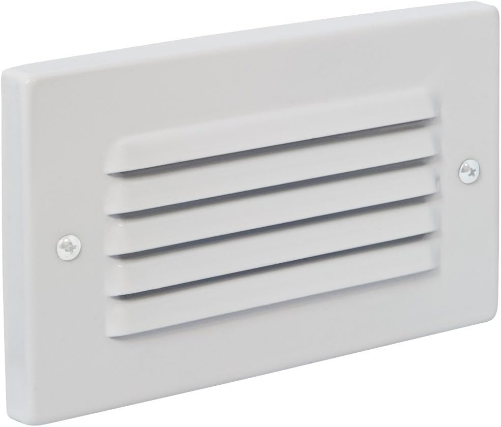 Horizontal Indoor/Outdoor White Louvered LED Step Light