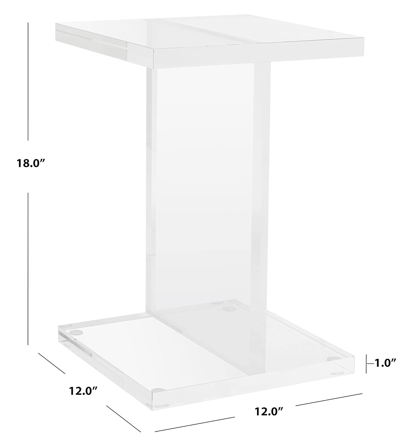 Jennabeth Clear Acrylic Rectangular Accent Table