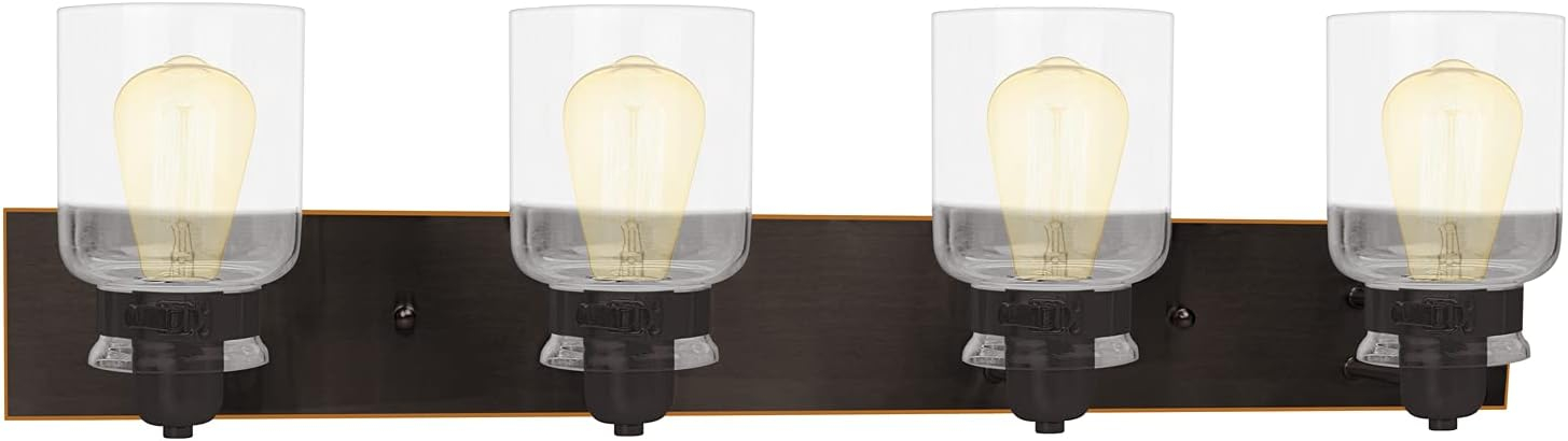 Oiled Rubbed Bronze 4-Light Jelly Jar Vanity Fixture