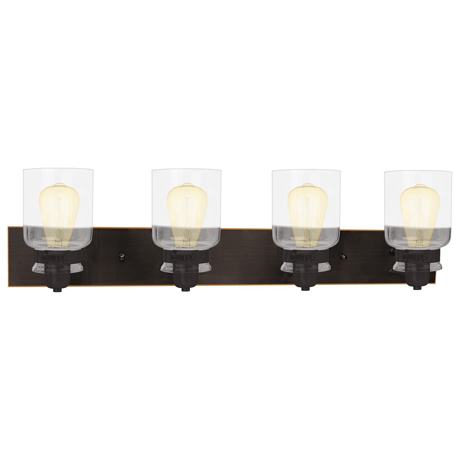 Oiled Rubbed Bronze 4-Light Jelly Jar Vanity Fixture