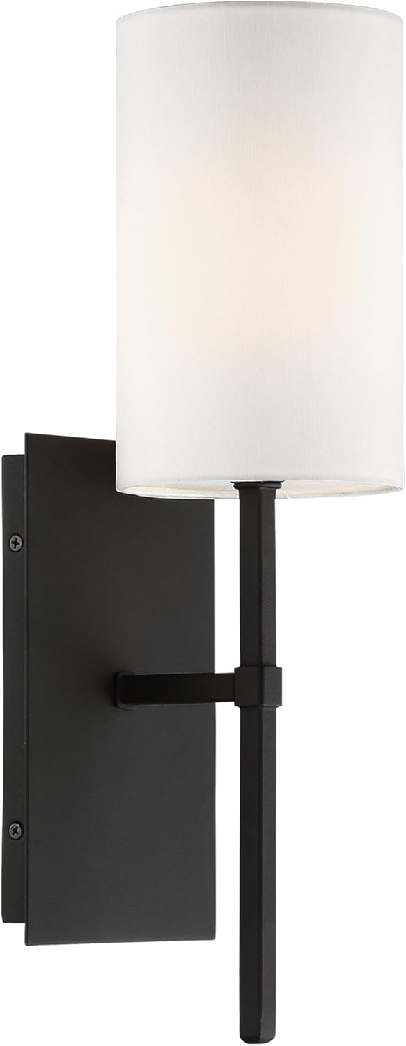VER-241-BF-Crystorama Lighting-Veronica - One Light Wall Sconce-Black Forged Finish