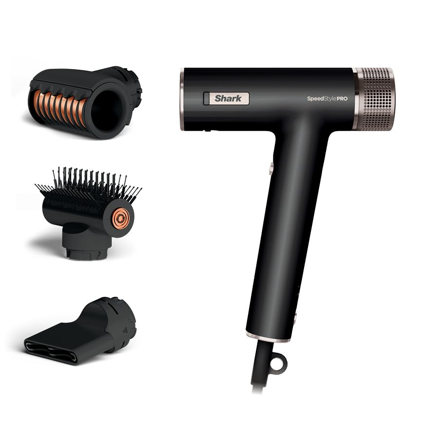 Black High-Velocity Ionic Hair Dryer with Cool Shot