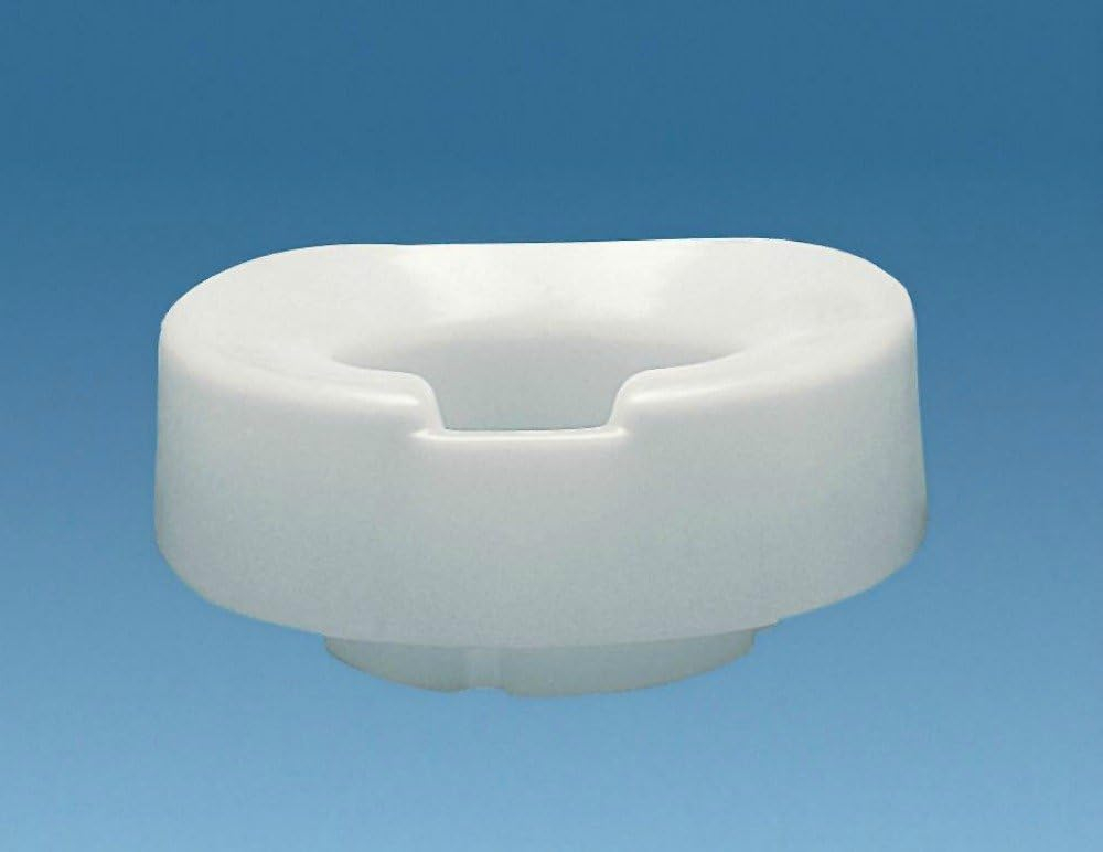 White 4-Inch Elongated Elevated Toilet Seat with Contoured Surface