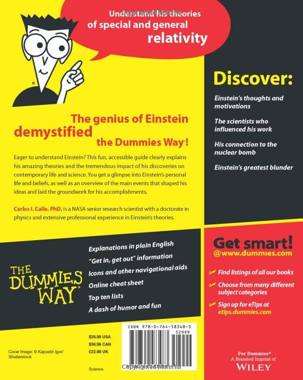 Einstein For Dummies - by  Carlos I Calle (Paperback)
