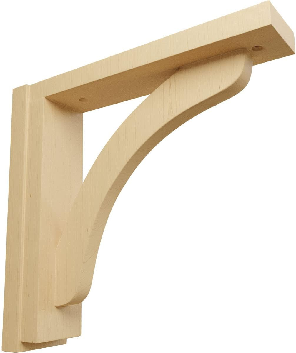 Ekena Millwork 2 1/2"W x 10 3/4"D x 10 1/4"H Reece Shelf Bracket, Alder